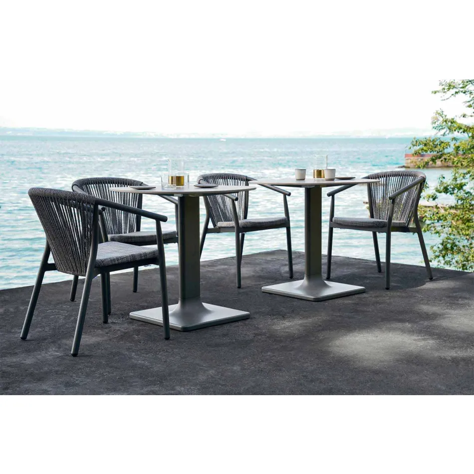 Stackable Garden Chair in Aluminum and Technical Fabric - Smart By Varaschin Viadurini