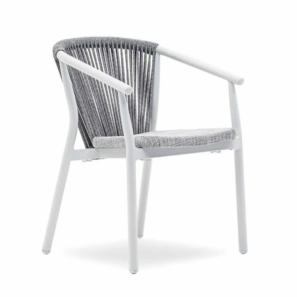 Stackable Garden Chair in Aluminum and Technical Fabric - Smart By Varaschin Viadurini