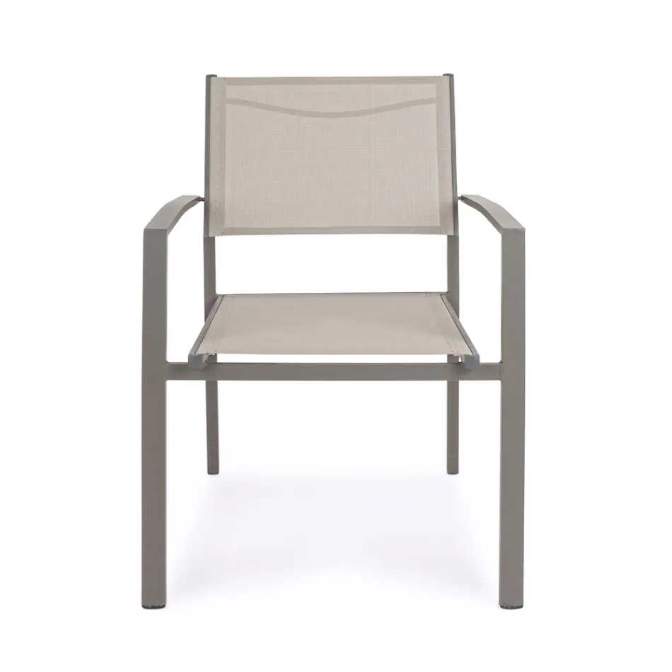 Stackable Garden Chair in Aluminum and Textilene Modern Design - Franz Viadurini