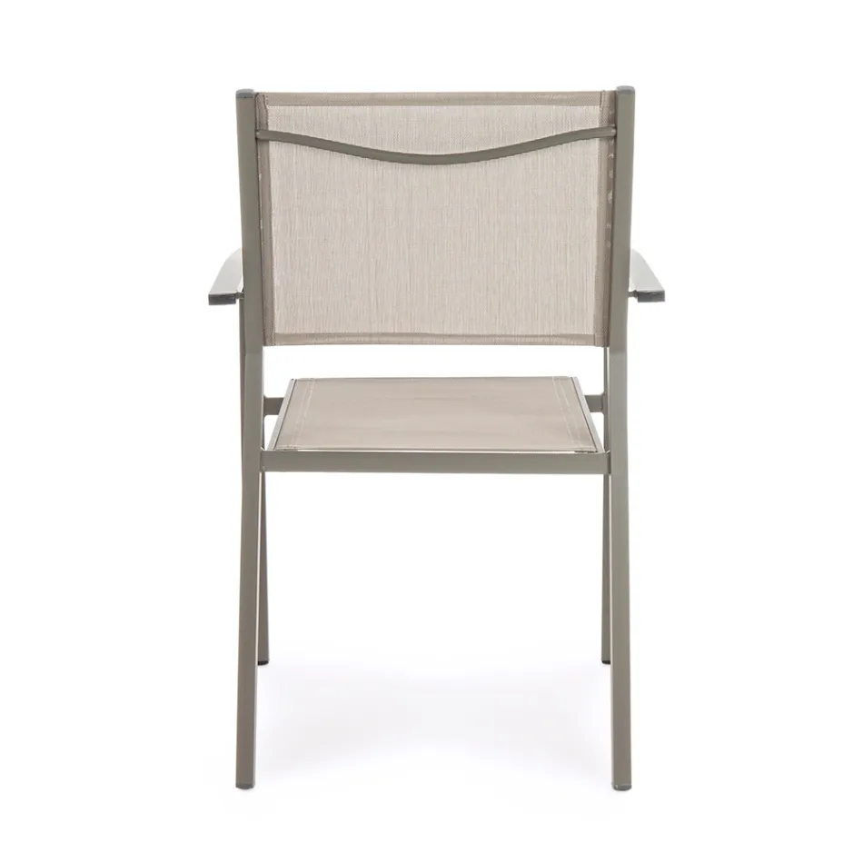 Stackable Garden Chair in Aluminum and Textilene Modern Design - Franz Viadurini