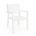 Stackable Garden Chair in Aluminum and Textilene Modern Design - Franz Viadurini