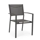 Stackable Garden Chair in Aluminum and Textilene Modern Design - Franz Viadurini