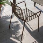 Stackable Garden Chair in Metal Made in Italy 2 Pieces - Giuliana Viadurini