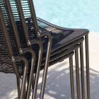 Stackable Garden Chair in Galvanized Metal Made in Italy 4 Pieces - Vikas Viadurini
