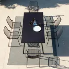 Stackable Garden Chair in Galvanized Metal Made in Italy 4 Pieces - Vikas Viadurini