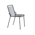 Stackable Garden Chair in Galvanized Metal Made in Italy 4 Pieces - Vikas