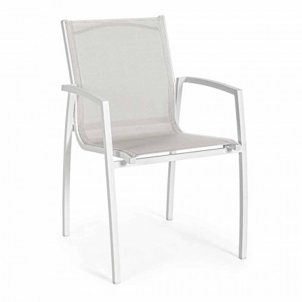 Stackable Garden Chair in Textilene Homemotion, 6 Pieces - Cosima Viadurini
