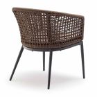 Garden Chair in Rope and Aluminum with Fabric Cushions, 2 Pieces - Caracas Viadurini