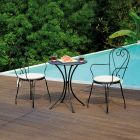 Garden Chair in Black Painted Iron with Stackable Structure - Nacim Viadurini