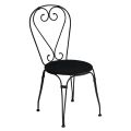Garden Chair in Black Painted Iron with Stackable Structure - Nacim