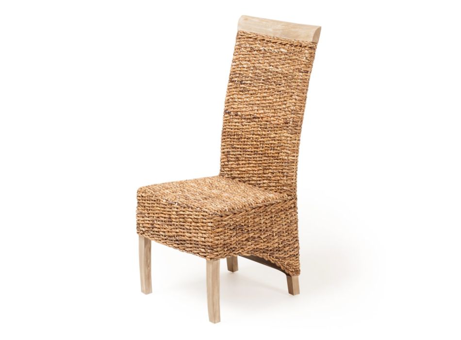 Garden Chair in Natural Banana Weaving - Angola Viadurini