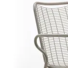 Metal Garden Chair with Armrests Made in Italy 2 Pieces - Vikas Viadurini