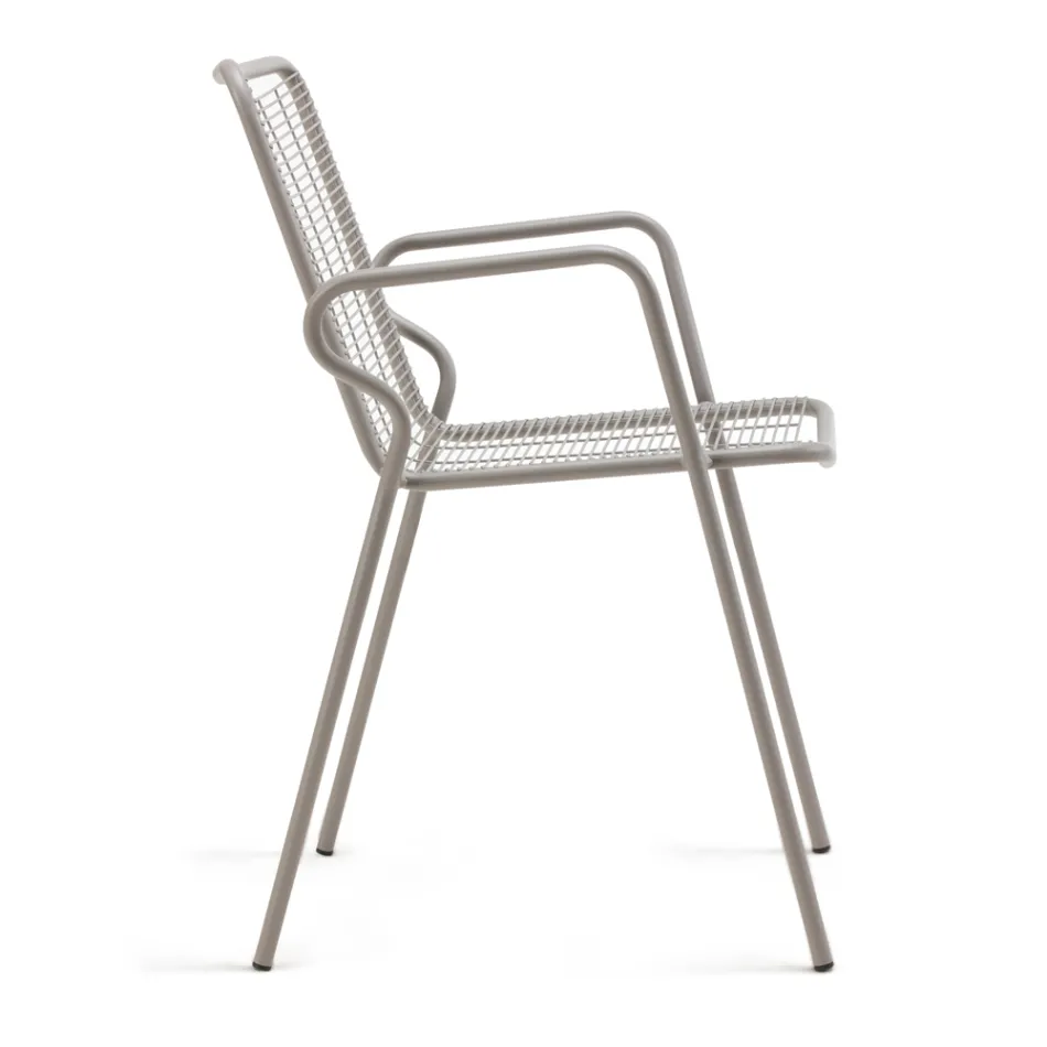 Metal Garden Chair with Armrests Made in Italy 2 Pieces - Vikas Viadurini
