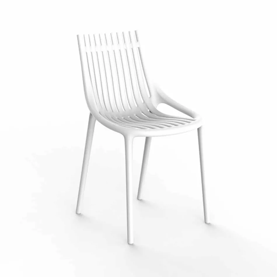 Stackable Colored Plastic Garden Chair 4 Pieces - Ibiza by Vondom Viadurini