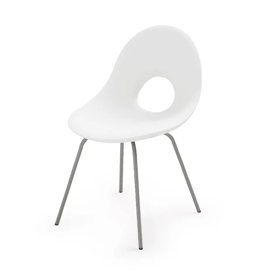 Garden Chair in Polyethylene and Aluminum Base Made in Italy - Ashley Viadurini