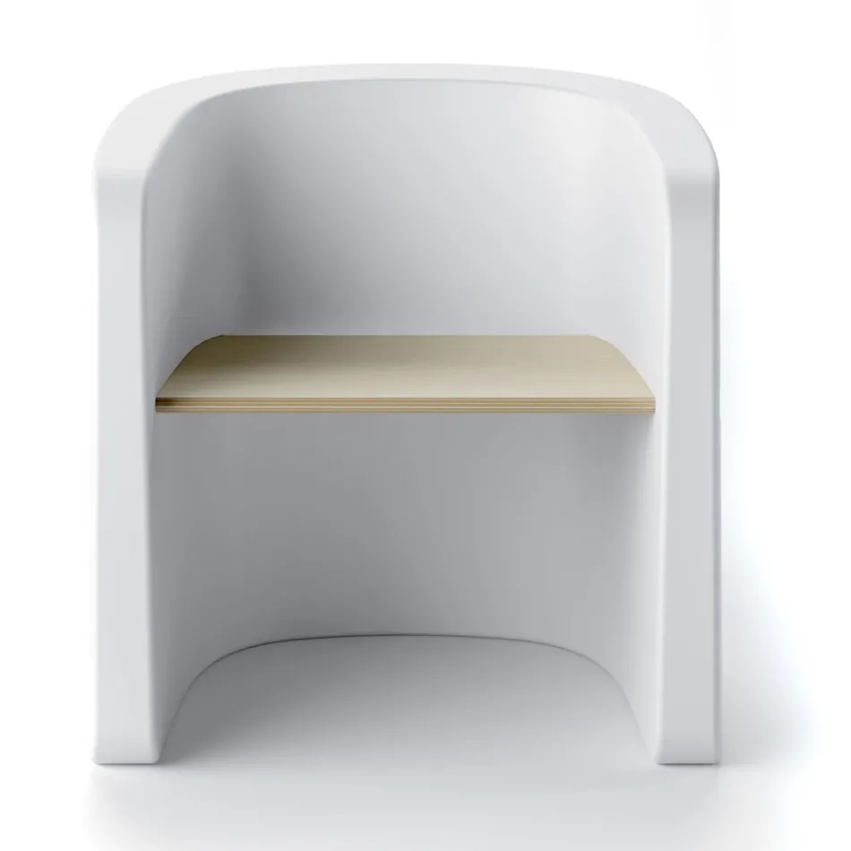 Garden Chair in Polyethylene and Birch Wood Made in Italy - Talula Viadurini