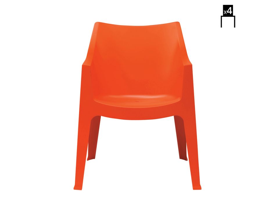 Garden Chair in Colored Technopolymer Made in Italy 4 Pieces - Davida Viadurini