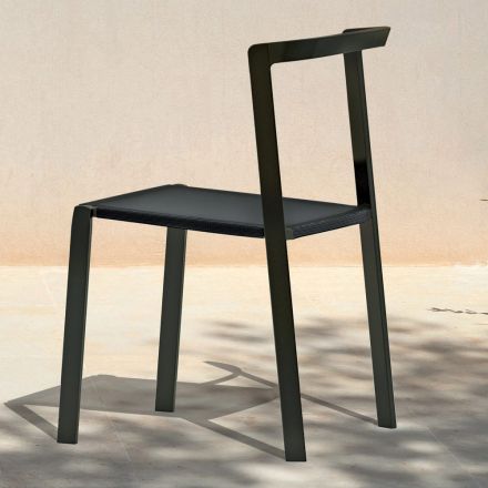 Garden Chair in Textilene and Aluminum Base Made in Italy - Milanka Viadurini