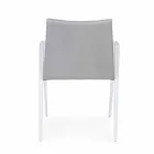 Modern Garden Chair with Armrests in White Aluminum Homemotion - Liliana Viadurini