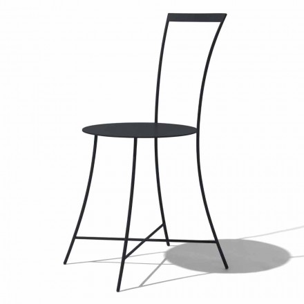 Modern Garden Chair in Colored Lacquered Steel Made in Italy - Edda Viadurini