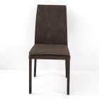 Indoor Chair with High Backrest in Faux Leather Made in Italy - Cleto Viadurini
