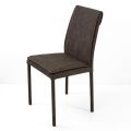 Indoor Chair with High Back in Faux Leather Made in Italy - Cleto