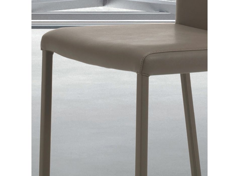 Indoor Chair with Structure and Seat in Coated Steel Made in Italy - Padua Viadurini