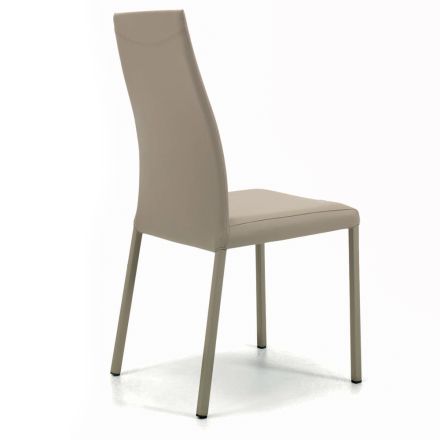 Indoor Chair with Structure and Seat in Coated Steel Made in Italy - Padua Viadurini