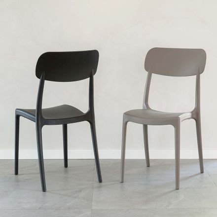 Indoor and Outdoor Stackable Chair in Polypropylene of Different Colors - Garima Viadurini