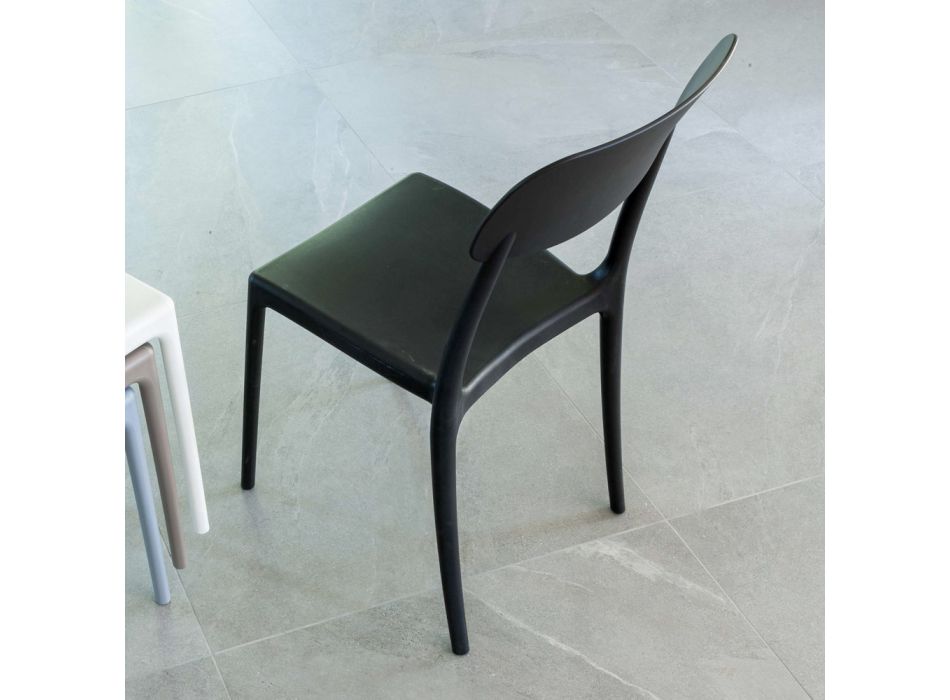 Indoor and Outdoor Stackable Chair in Polypropylene of Different Colors - Garima Viadurini