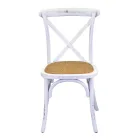 Stackable Indoor Chair in Birch Wood and Rattan Seat - Barriera Viadurini