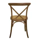 Stackable Indoor Chair in Birch Wood and Rattan Seat - Barriera Viadurini