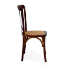 Stackable Indoor Chair in Oak Wood and Rattan Seat - Barriera Viadurini