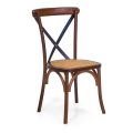 Stackable Indoor Chair in Oak Wood and Rattan Seat - Barriera