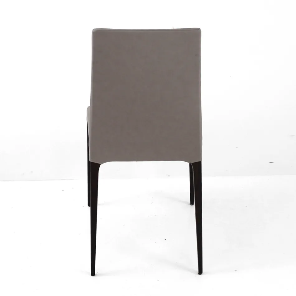 Indoor Chair in Ash Wood and Leatherette Made in Italy - Floki Viadurini