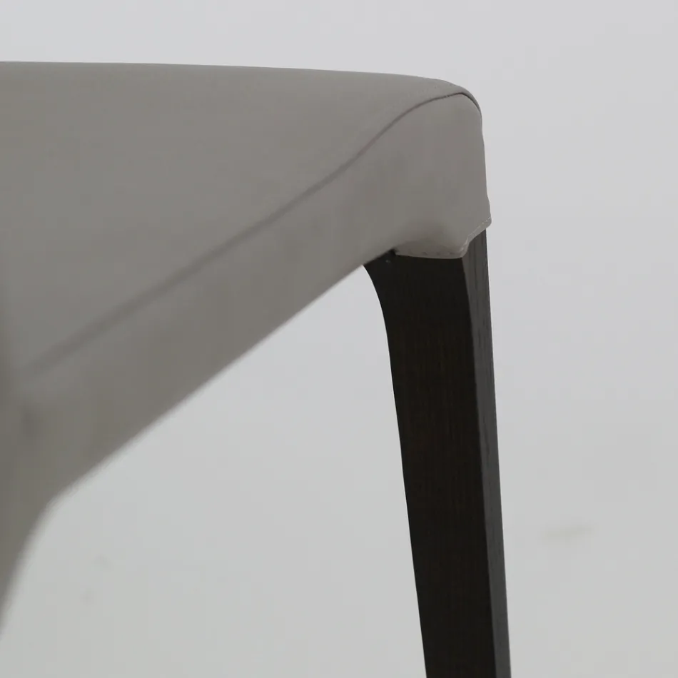 Indoor Chair in Ash Wood and Leatherette Made in Italy - Floki Viadurini