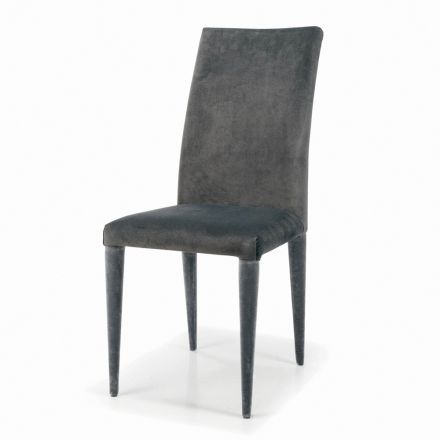 Fully Padded and Upholstered Dining Chair Made in Italy - Naples Viadurini