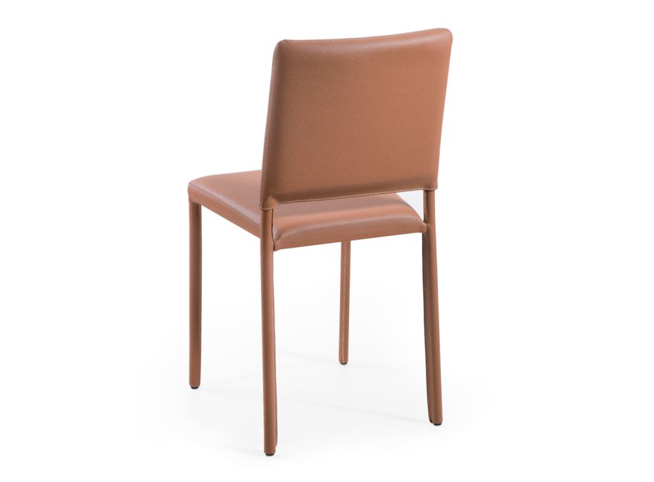 Dining Chair Completely Upholstered in Eco-Leather Made in Italy - Pinguino Viadurini