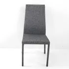 Dining Chair Fully Upholstered in Fabric Made in Italy - Roslin Viadurini