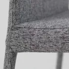 Dining Chair Fully Upholstered in Fabric Made in Italy - Roslin Viadurini