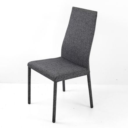 Dining Chair Fully Upholstered in Fabric Made in Italy - Roslin Viadurini