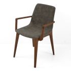 Dining Chair with Armrests in Ash Wood Made in Italy - Betsy Viadurini
