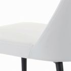 Dining Chair with Black Steel Legs and Upholstered Seat Made in Italy - Venice Viadurini