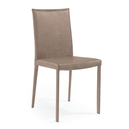 Dining Chair with Low Back in Made in Italy Fabric - Steering Wheels Viadurini