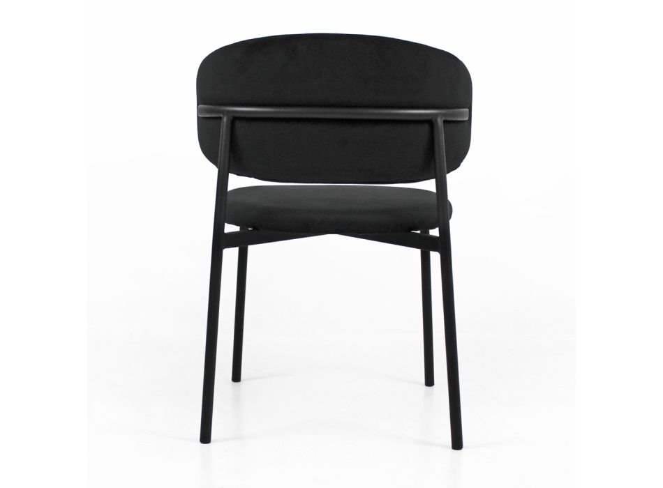 Dining Chair with Velvet Seat and Backrest Made in Italy - Livorno Viadurini