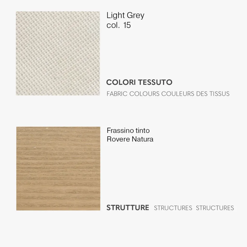 Dining Chair with Fabric Seat and Ash Structure - Aisha Viadurini