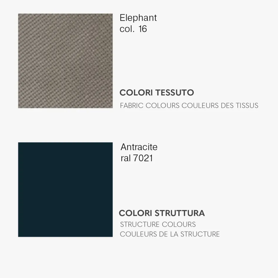 Dining Chair with Fabric Seat and Metal Structure - Aisha Viadurini