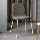 Dining Chair with Fabric Seat and Metal Structure - Aisha Viadurini