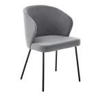 Dining Chair with Metal Structure and Velvet Seat Made in Italy - Rodino Viadurini