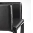 Design Dining Chair with Armrests Upholstered in Leather Made in Italy - Tara Viadurini